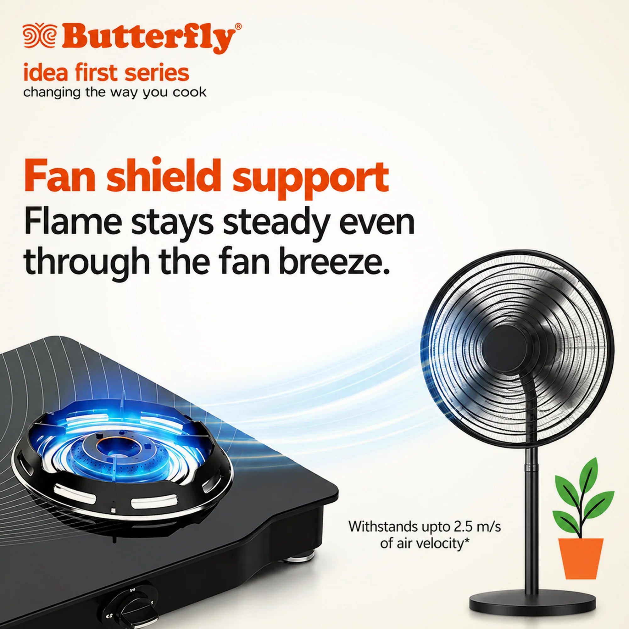 Butterfly Renz 3 Burner 3 Star Glass Top Gas Stove – Black
