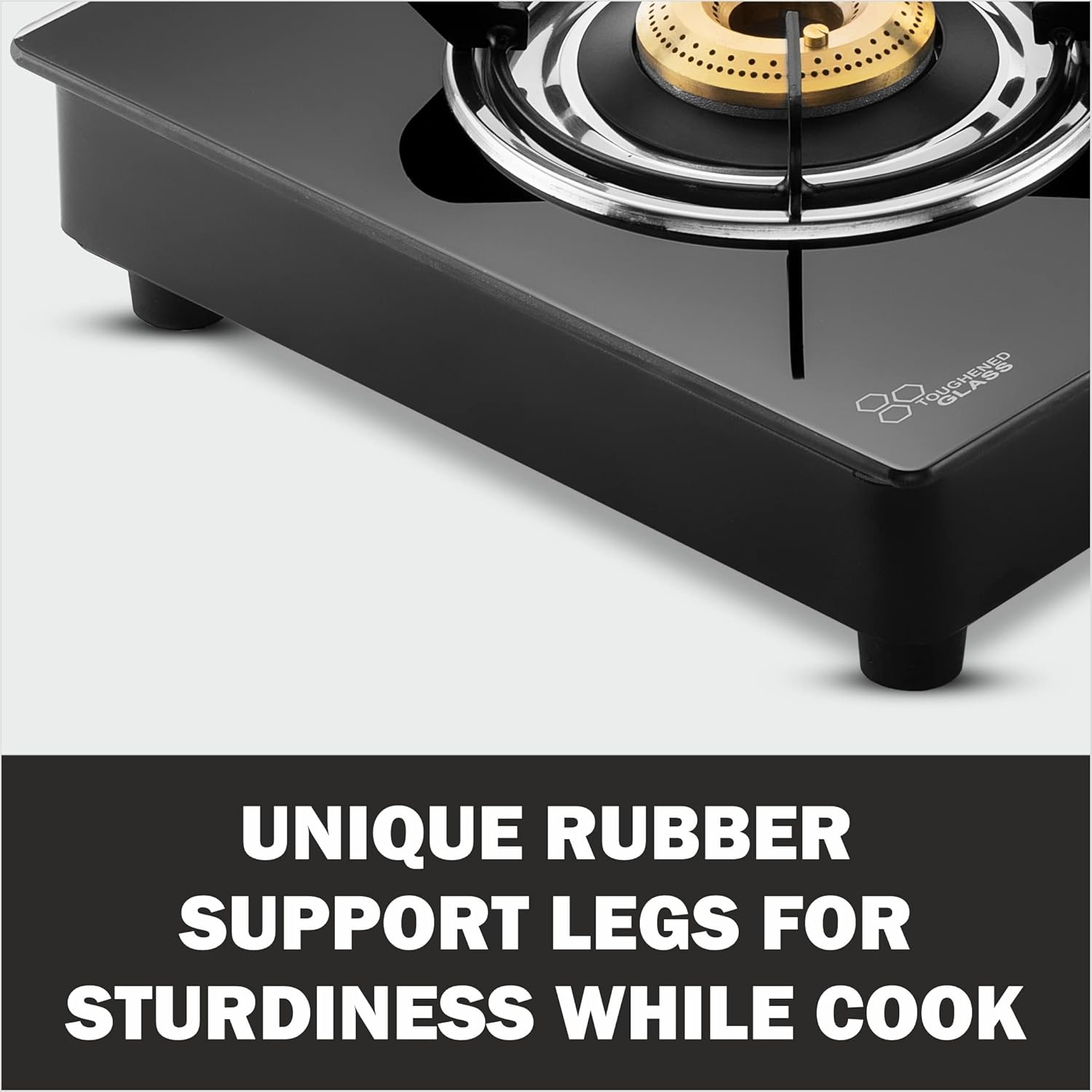 Butterfly Rapid 3 Burner Auto Ignition Glass Top Gas Stove Black