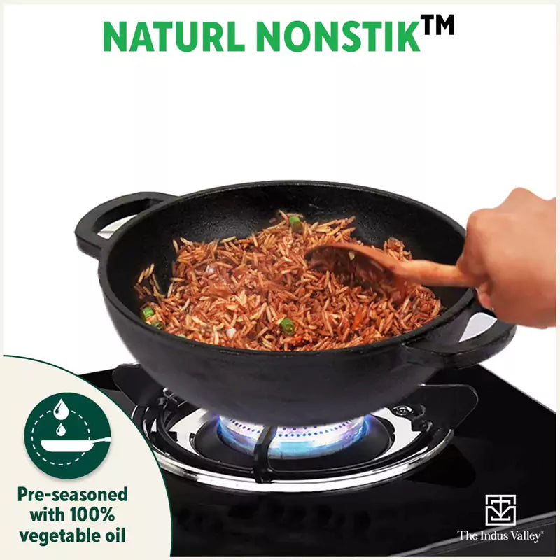 The Indus Valley CASTrong Cast Iron Kadai 25.4 cm – 2.3L