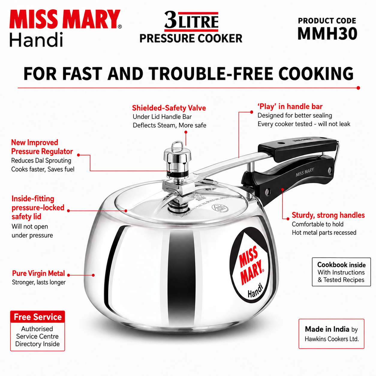 Hawkins Miss Mary Handi 3 L Pressure Cooker