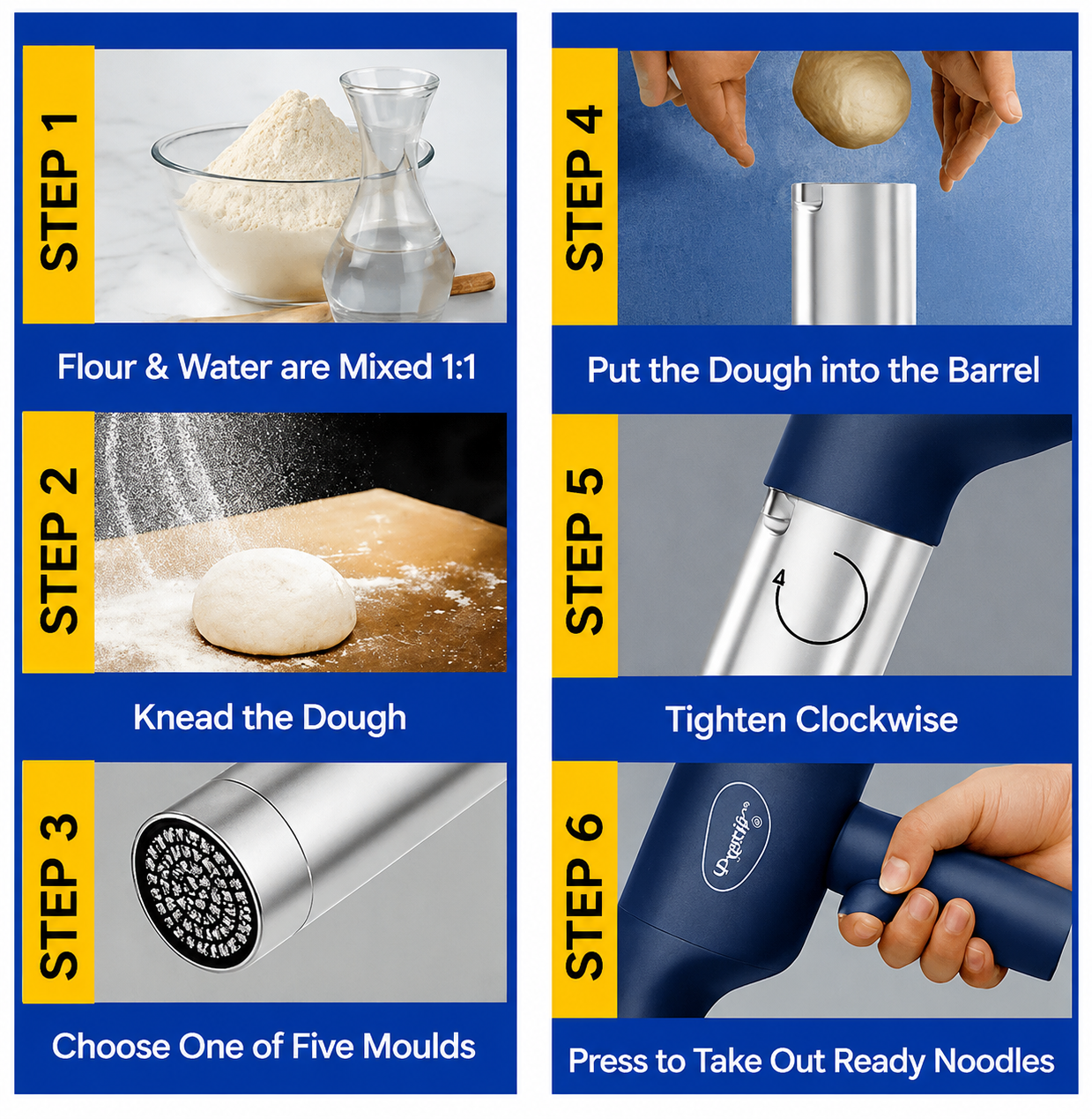 Pigeon Electric Rechargeable Idiyappam Maker with 13 Moulds
