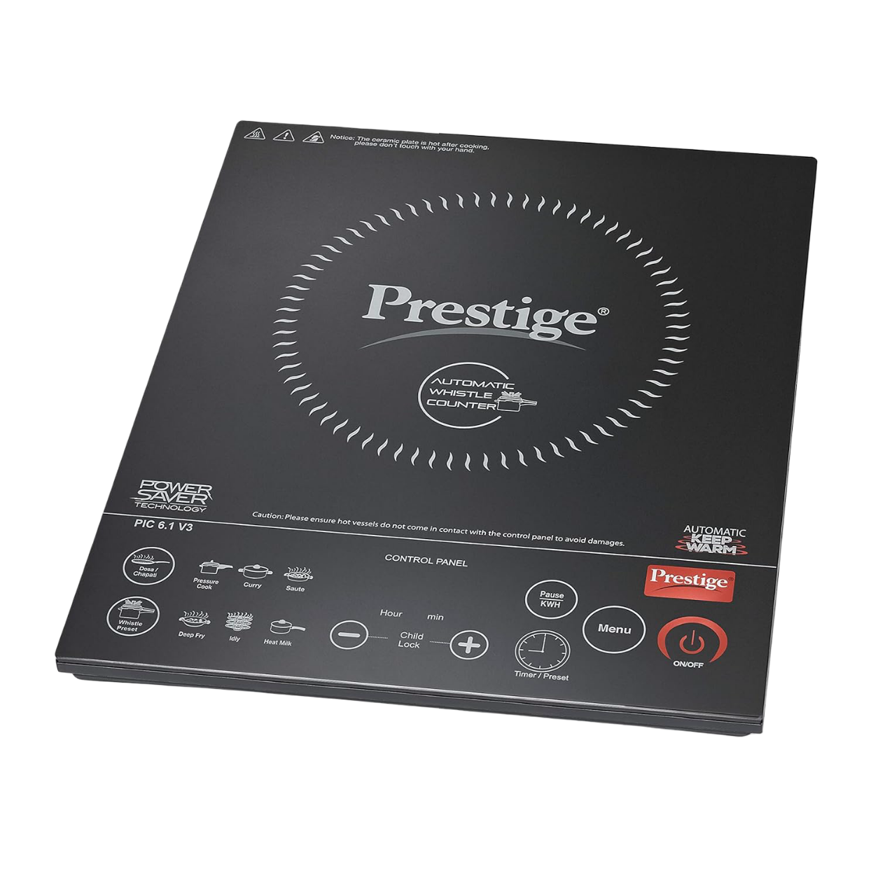 Prestige PIC 20 1600W Induction Cooktop with Indian Menu Options