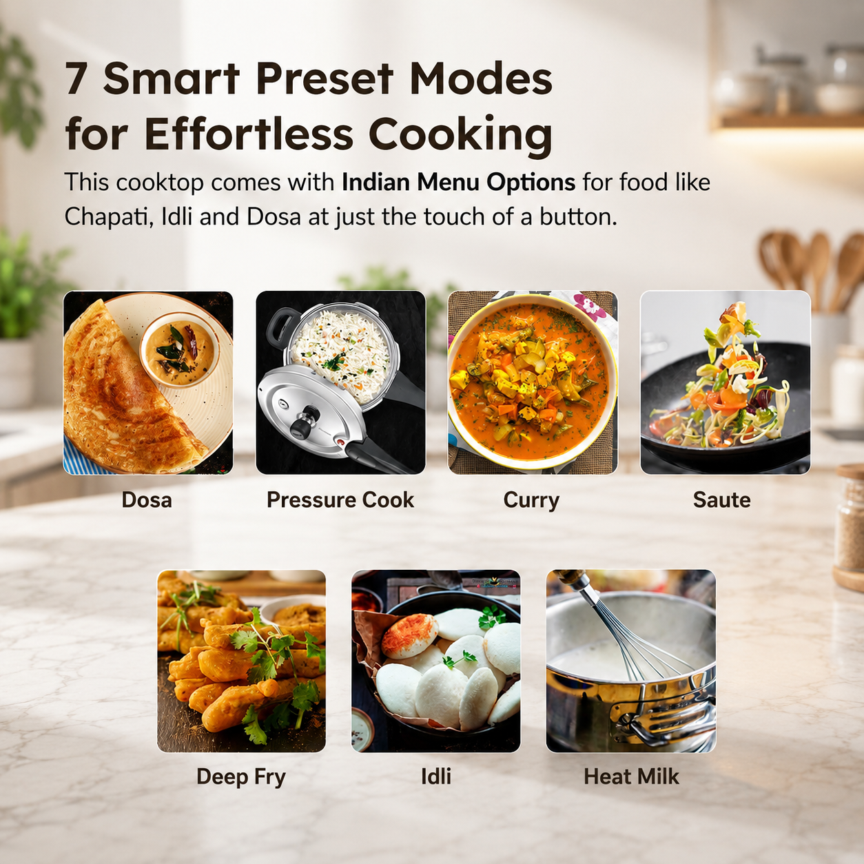 Prestige PIC 20 1600W Induction Cooktop with Indian Menu Options