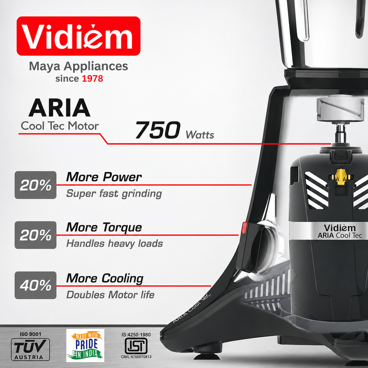 Vidiem Mixer Grinder 518 A VSTAR 750W with 5 Jars
