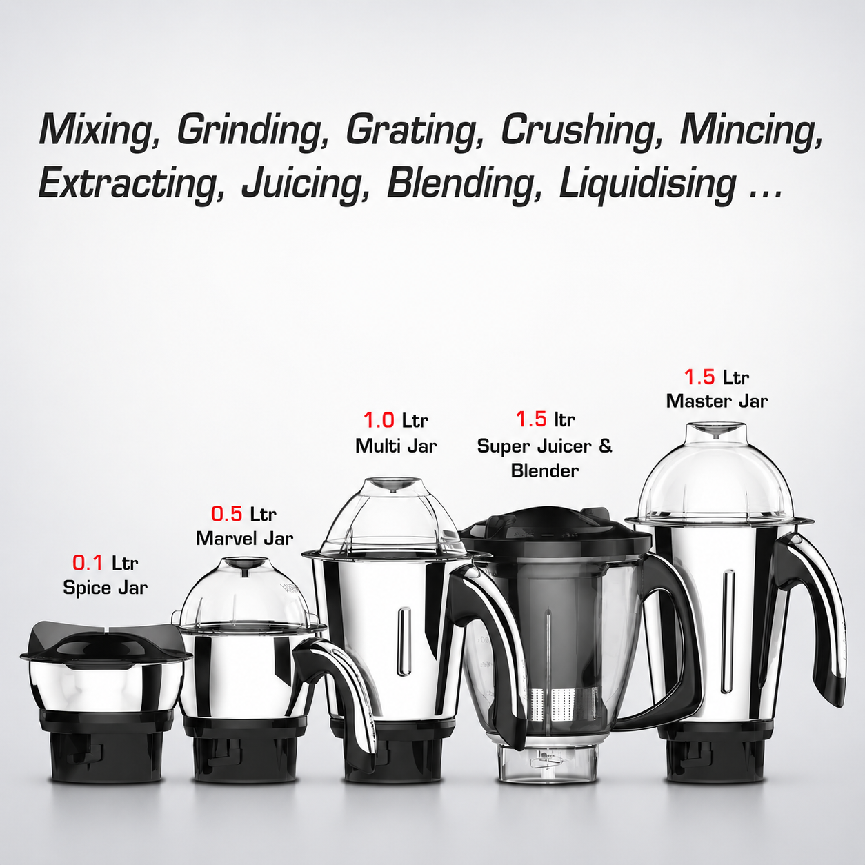Vidiem Mixer Grinder 518 A VSTAR 750W with 5 Jars