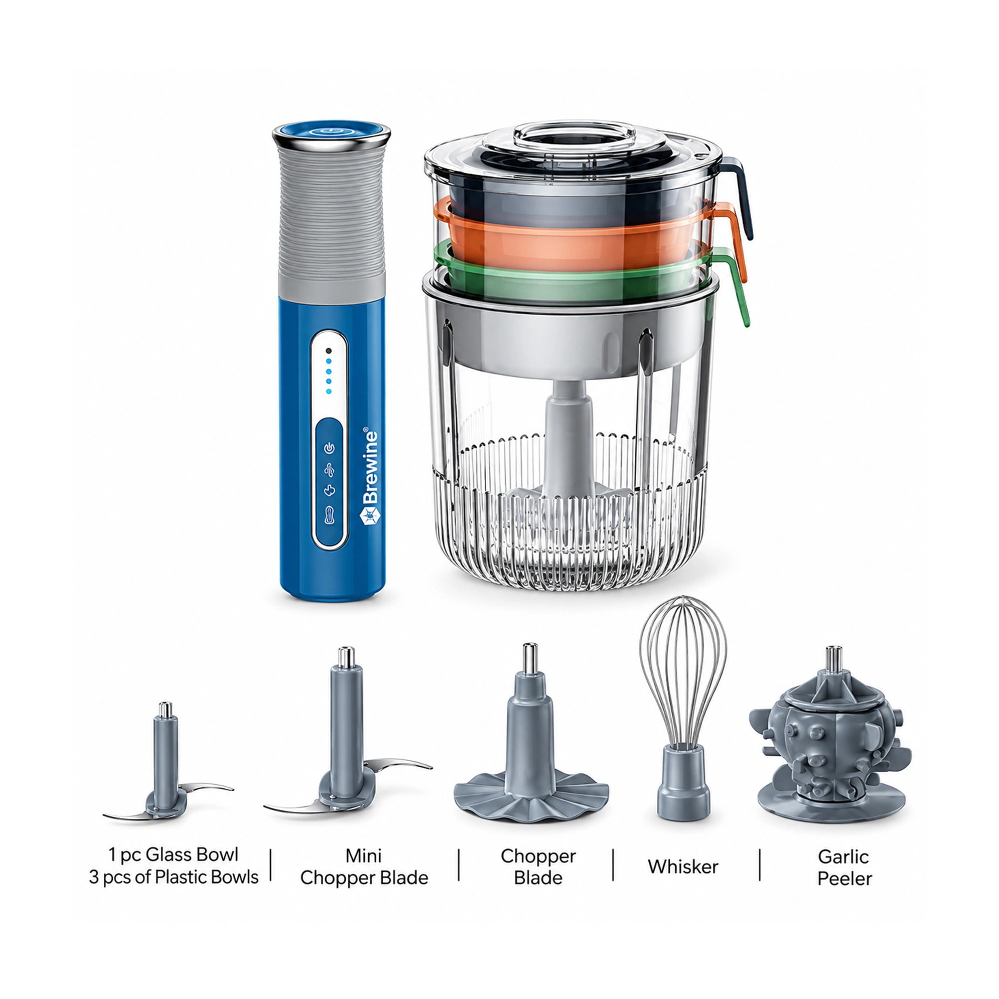 Brewine Garlic Peeler & Vegetable Chopper | Rechargeable
