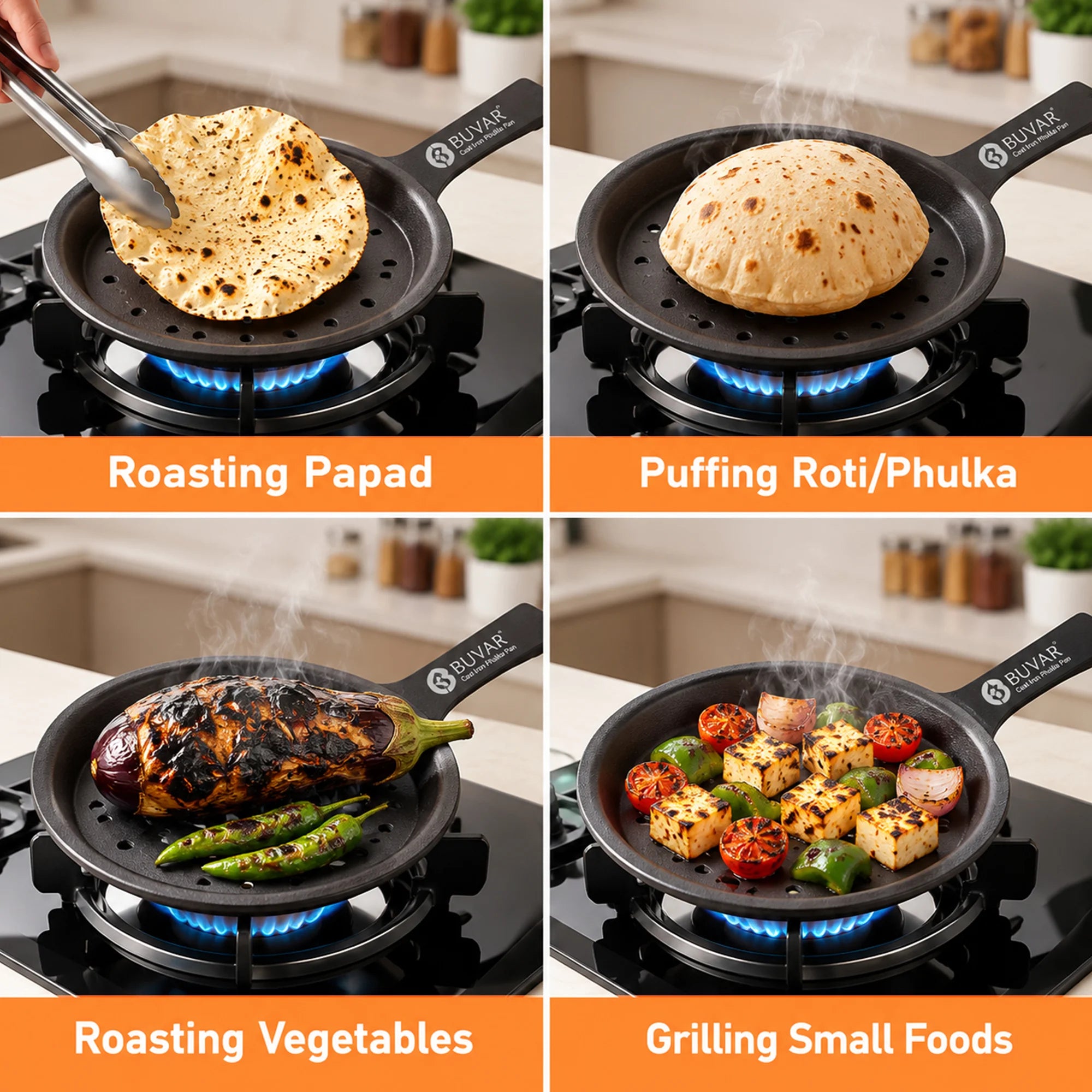 BUVAR Cast Iron Pulkha Pan 9 Inch | Buy Online