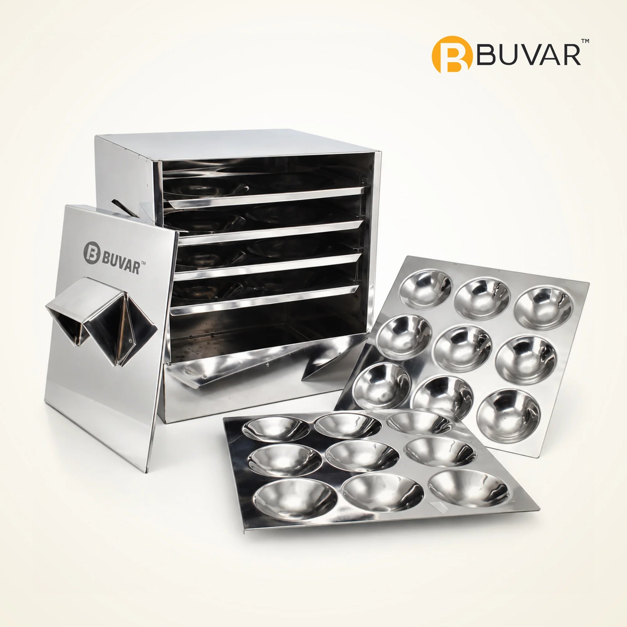 BUVAR Granny Stainless Steel Idli Steamer | 6 Plates