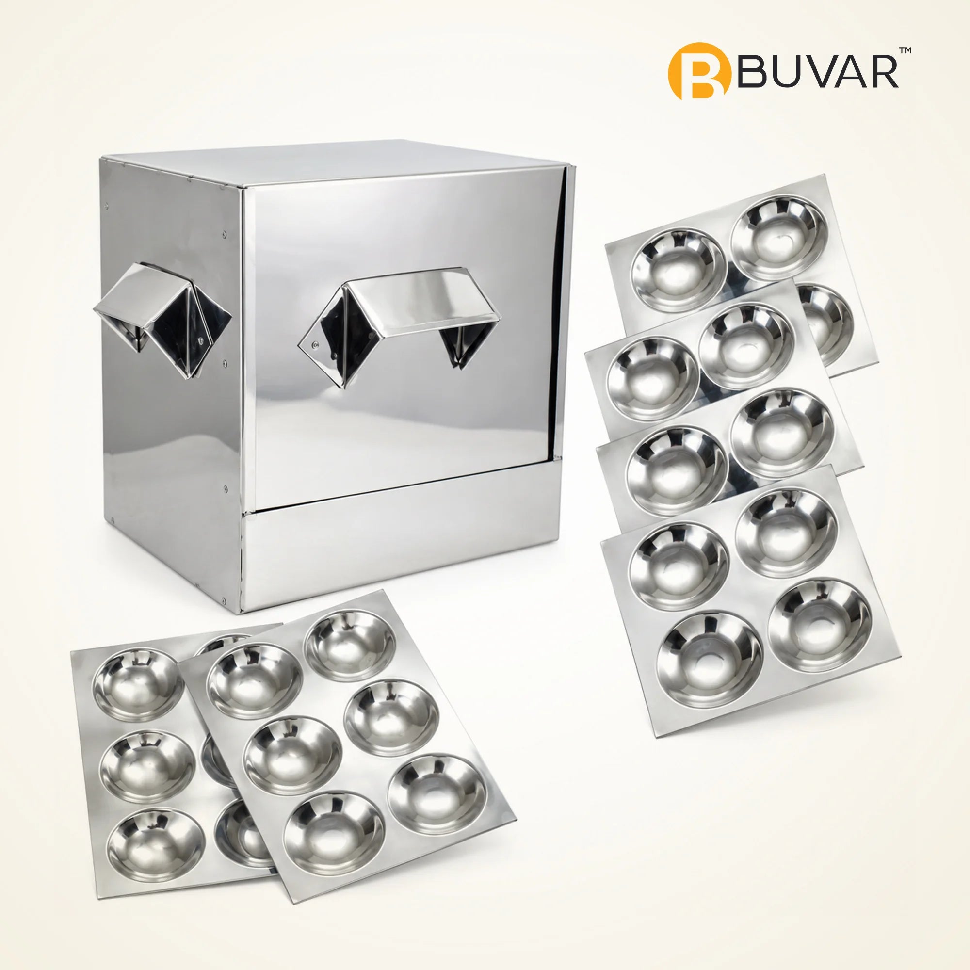 BUVAR Granny Stainless Steel Idli Steamer | 6 Plates