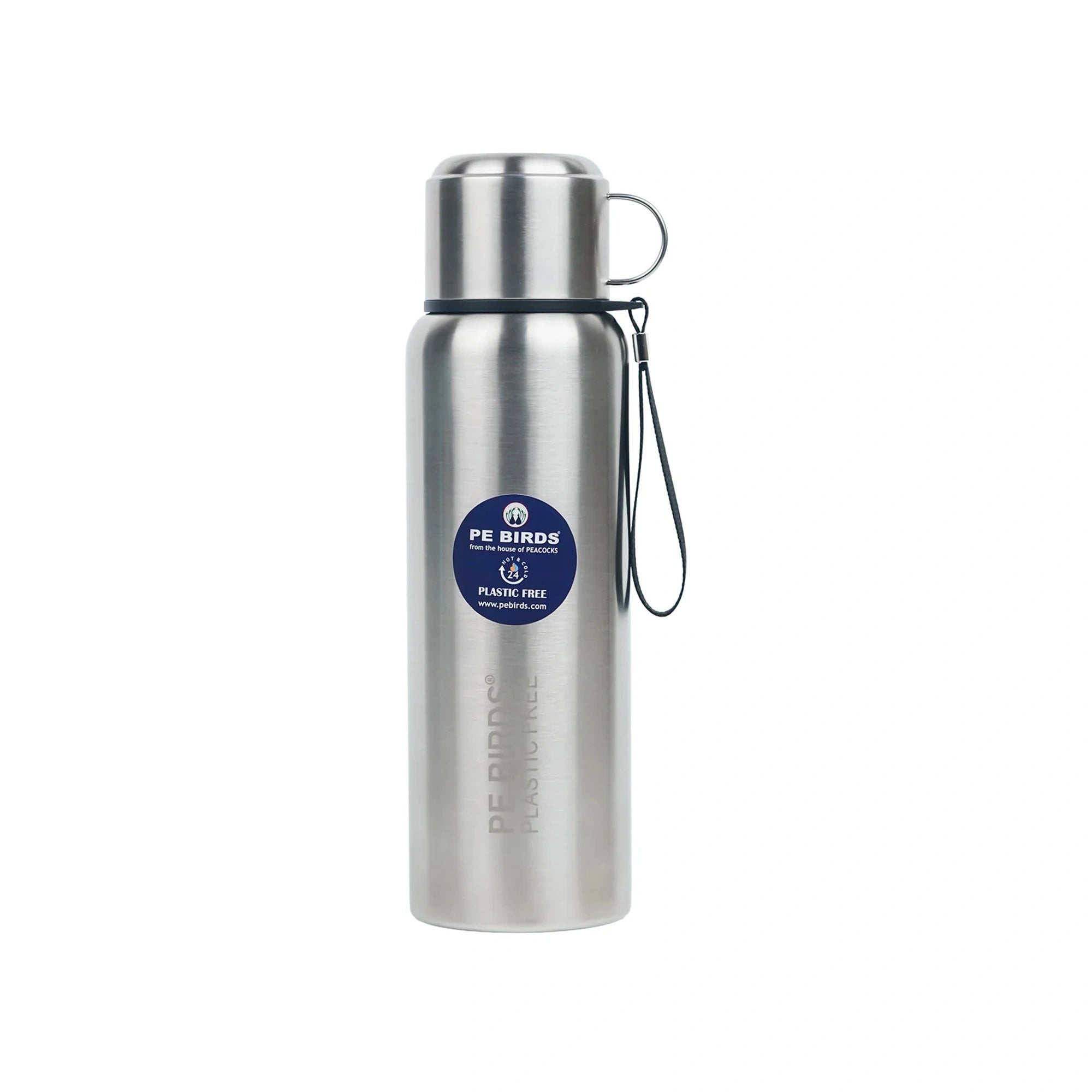 PE BIRDS Steel O Steel Vacuum Flask | Steel Lid & Double Wall