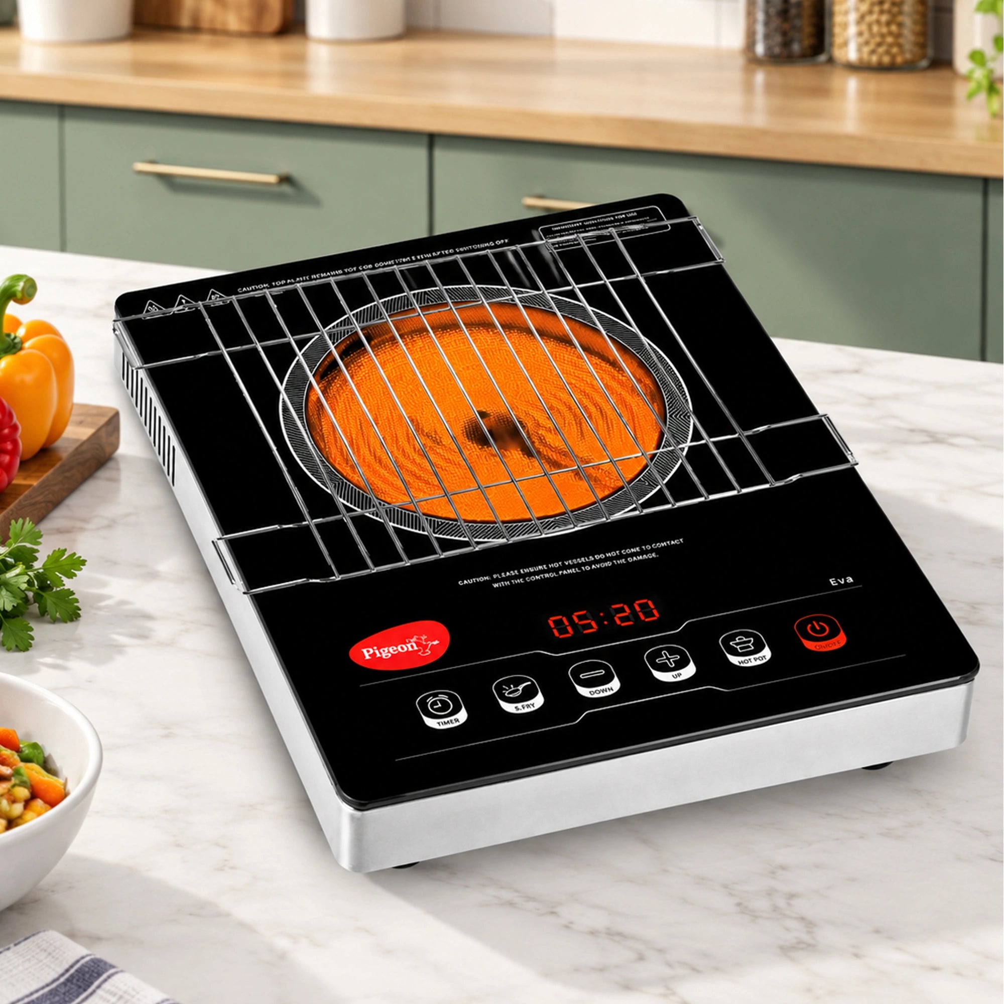 Pigeon Eva 2000W Infrared Cooktop with Grill | Buy Online