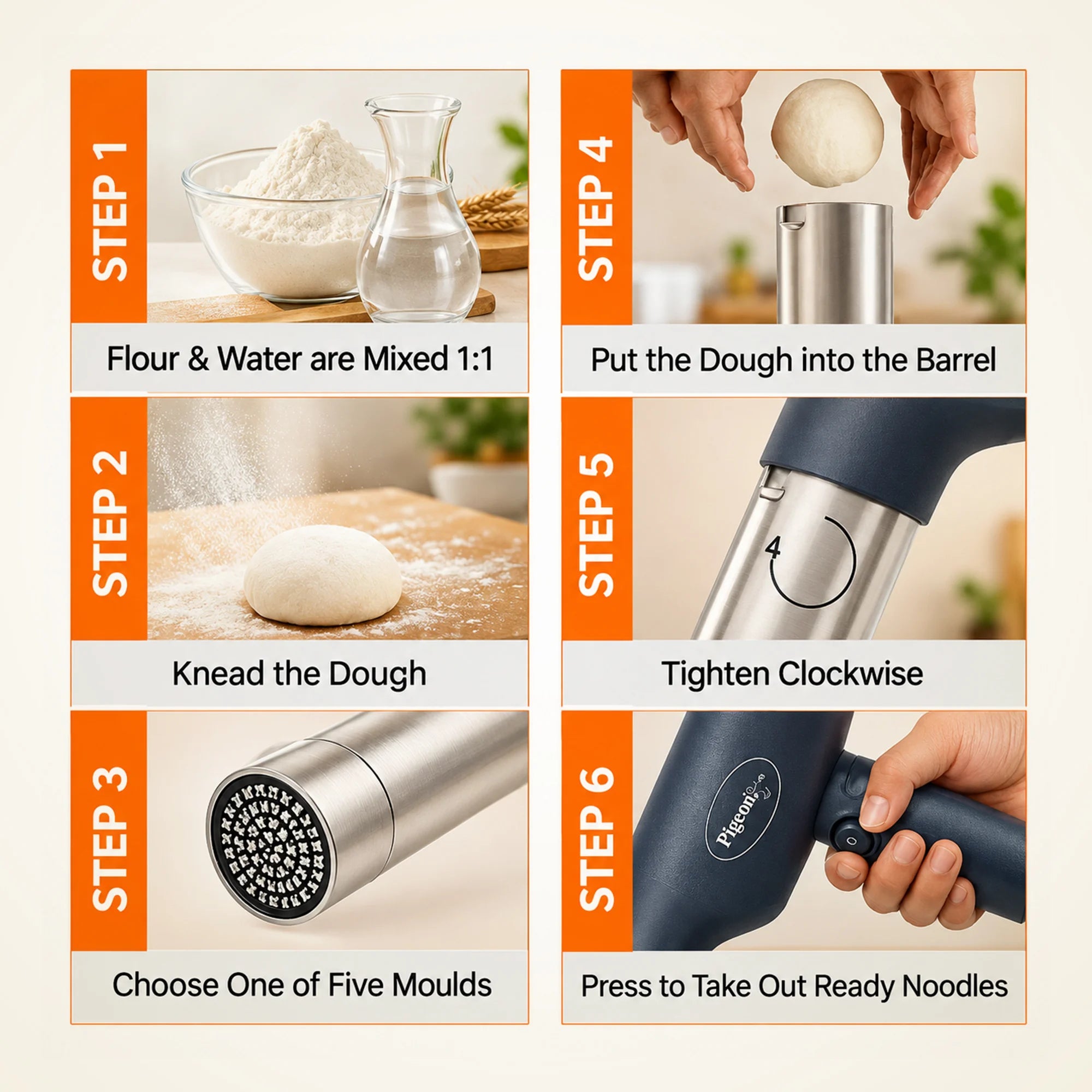 Pigeon Electric Rechargeable Idiyappam Machine | 13 Moulds