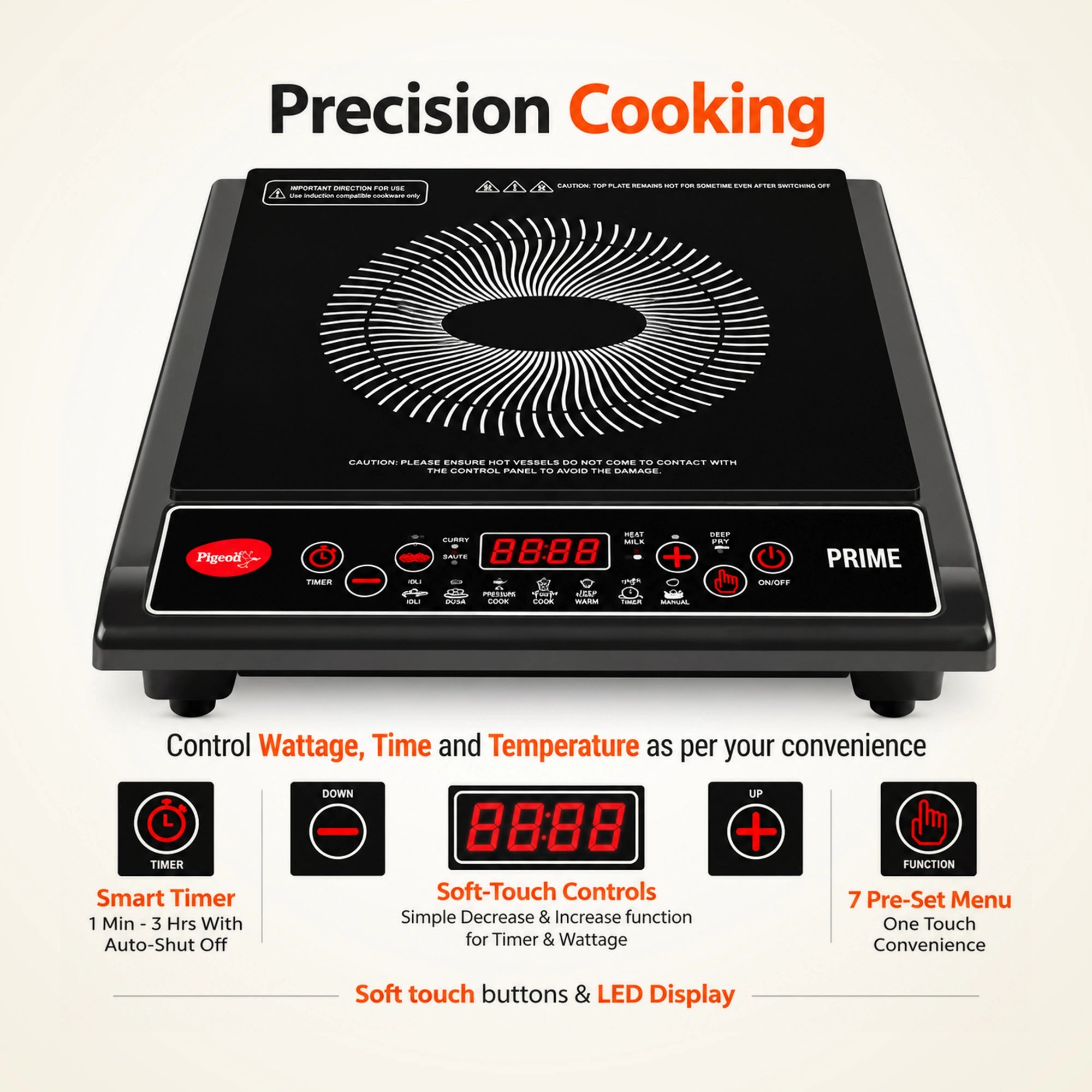 Pigeon Prime 1800W Induction Cooktop | Buy Online