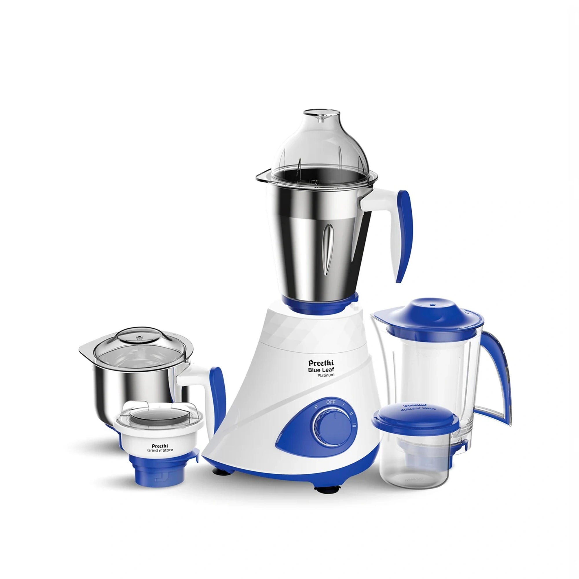 Preethi Blue Leaf Platinum 5.0 750W Mixer Grinder | 4 Jars