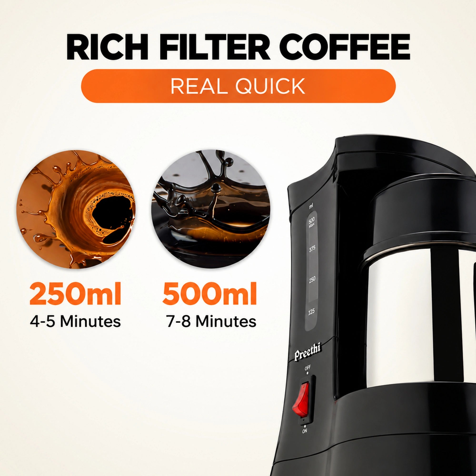 Preethi Cafe Zest CM 210 450W Coffee Maker | Eswaran Appliances