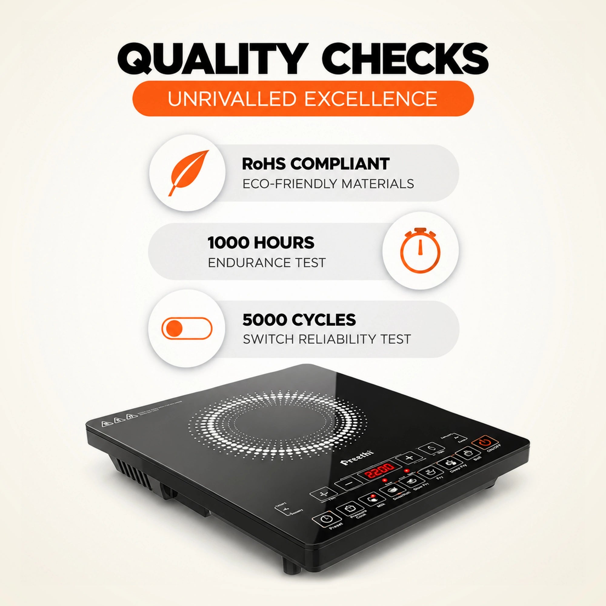 Preethi Indicook IC125 2100W Induction Cooktop  | Buy Online