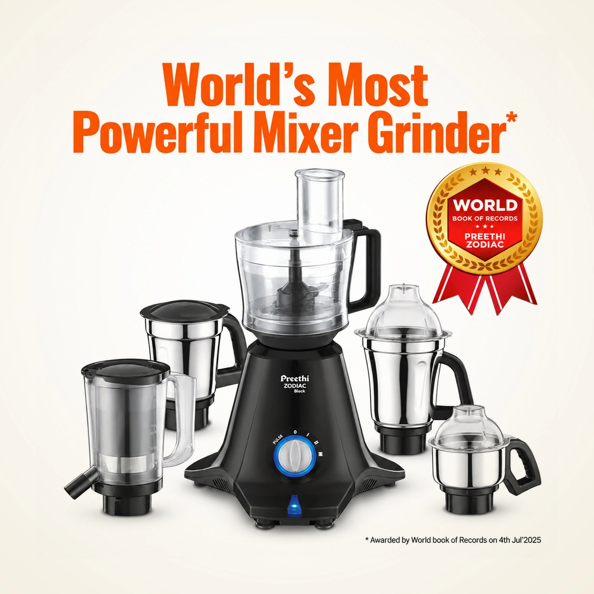 Preethi Zodiac Black MG261 750W Mixer Grinder | Eswaran Appliances