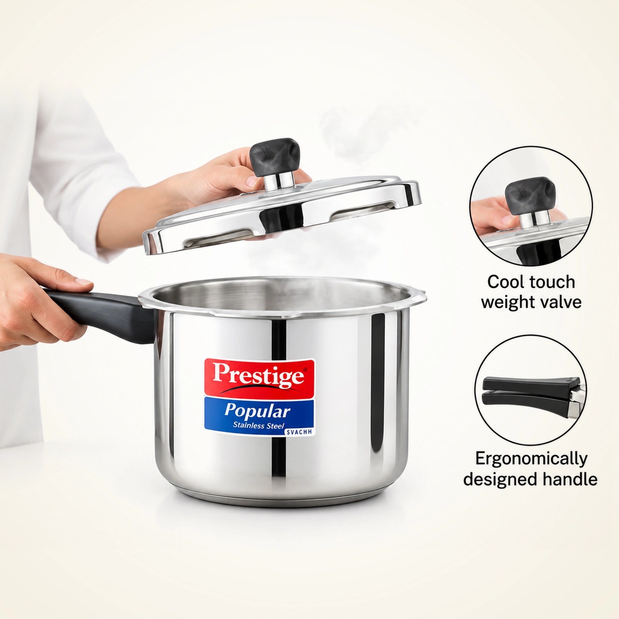 Prestige SS popular  3L Stainless Steel Pressure Cooker