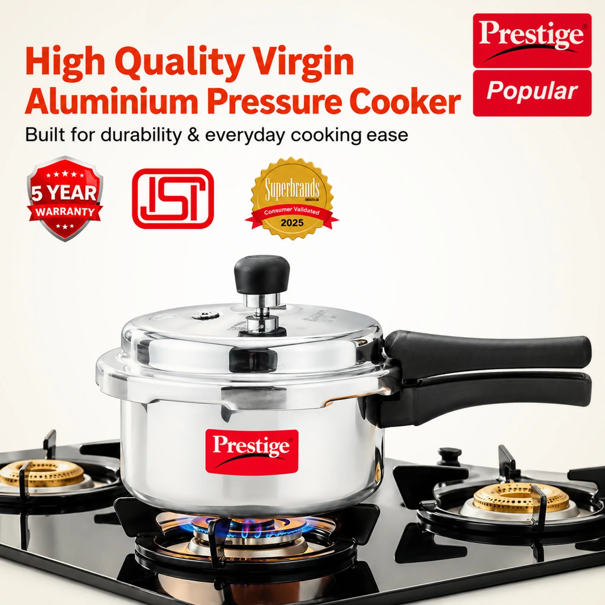 Prestige Popular Svachh 3L Aluminium Pressure Cooker | Buy Online