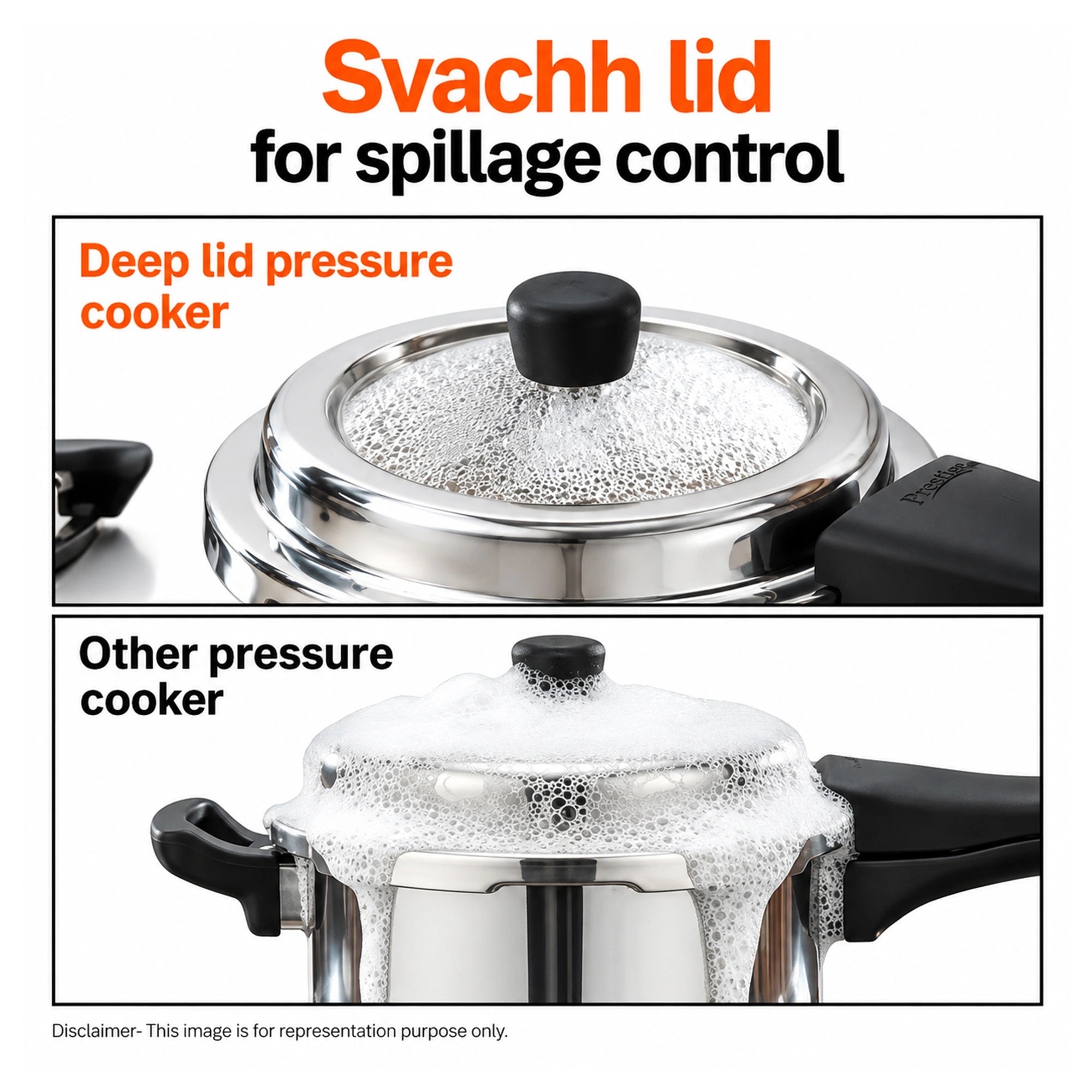 Prestige Svachh Tri-Ply Handi Pressure Cooker 3L | Buy Online