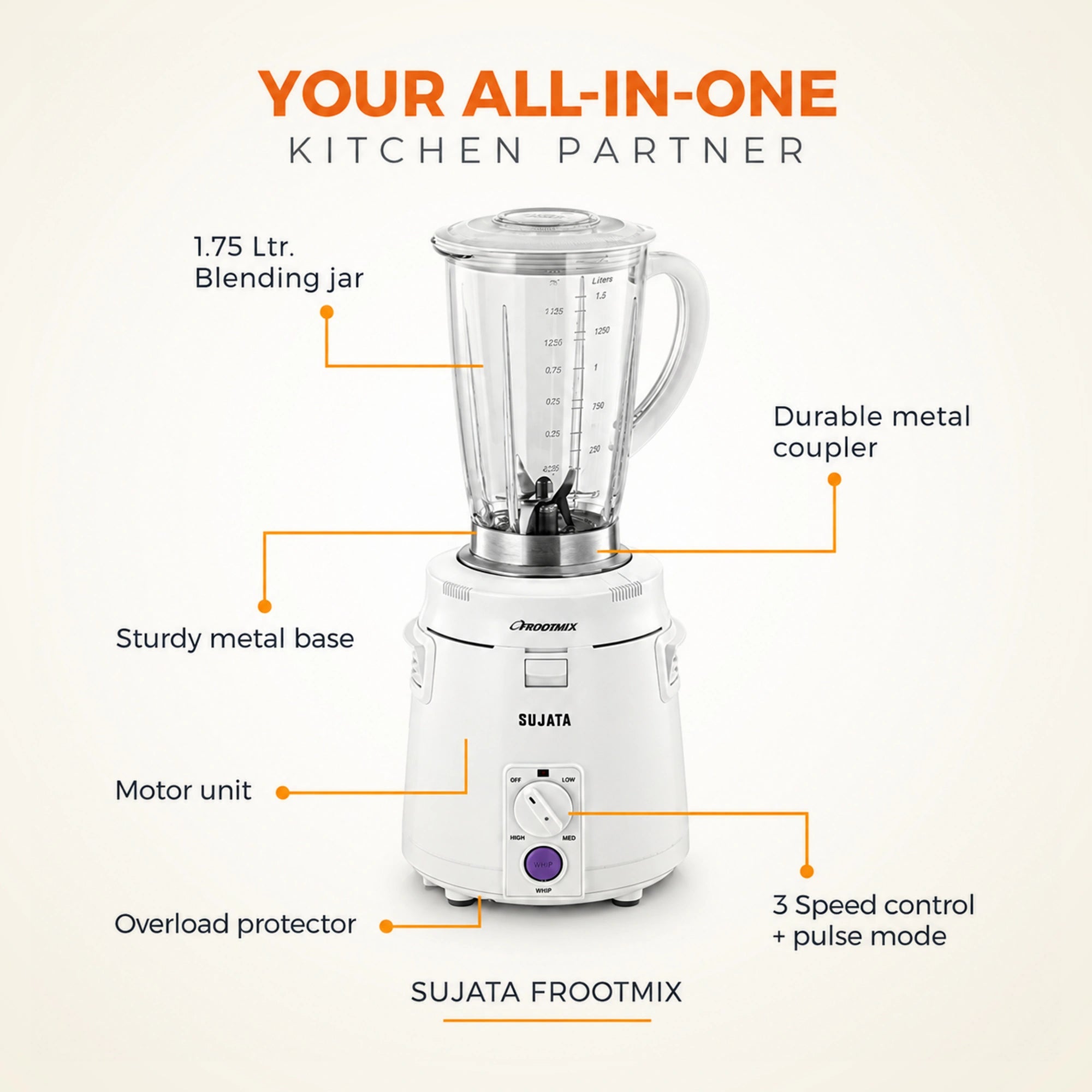 Sujata Frootmix 900W Mixer Blender | Eswaran Appliances