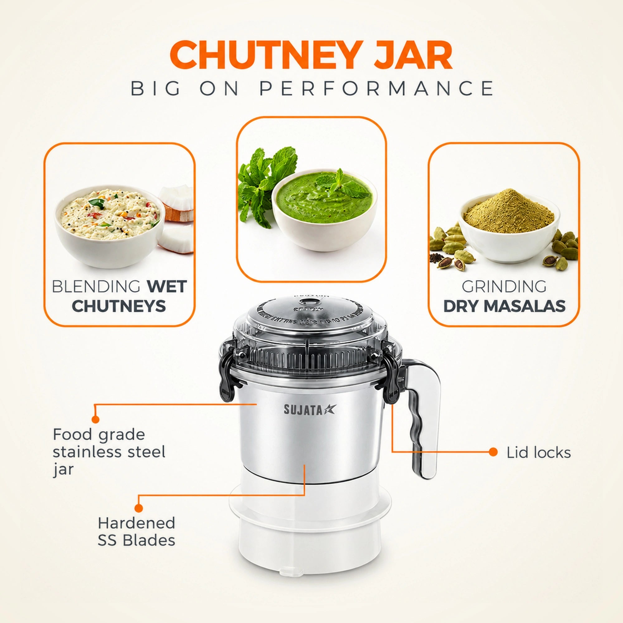 Sujata Supermix 900W Mixer Grinder | Eswaran Appliances